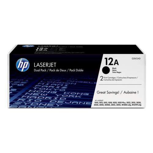 HP Toner svart (Q2612AD / 12AD) (Dobbelpakke)