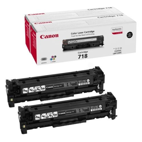 Canon Toner svart (2662B005 / 718BKVP) (Dobbelpakke)