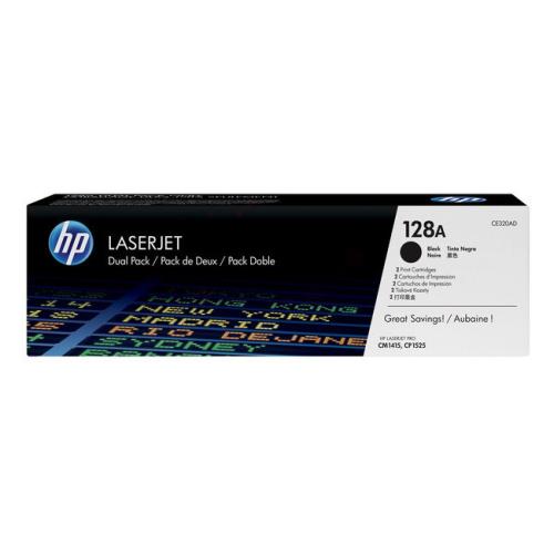 HP Toner svart (CE320AD / 128A) (Dobbelpakke)