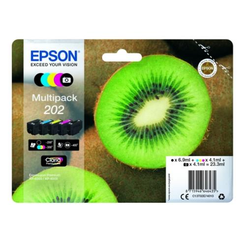 Epson Blekkpatron svart / svart foto / cyan / magenta / gul (C13T02E74010 / 202) (multipack)