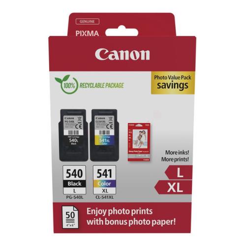 Canon Blekkpatron / fotopapir svart / farge (5222B013 / PG540XL+CL541XL) (Dobbelpakke, multipack, høy kapasitet)