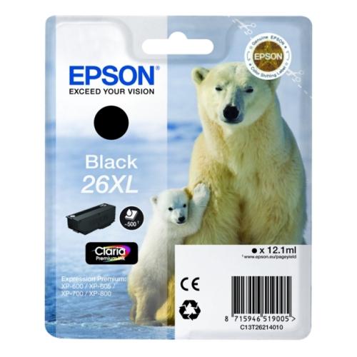 Epson Blekkpatron svart (C13T26214012 / 26XL) (høy kapasitet)