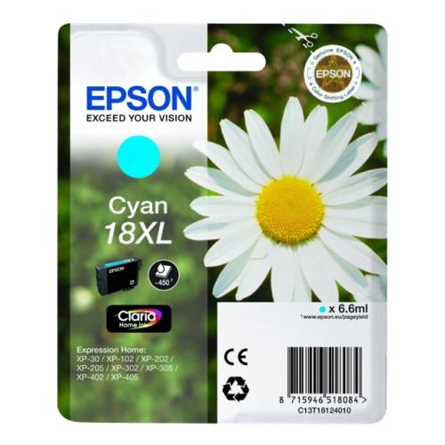 Epson Blekkpatron cyan (C13T18124012 / 18XL) (høy kapasitet)