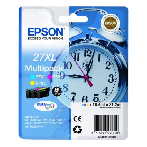 Epson Blekkpatron cyan / magenta / gul (C13T27154012 / 27XL) (multipack, høy kapasitet)