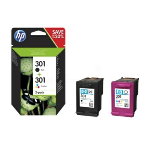 HP Blekkpatron svart / farge (N9J72AE / 301) (Dobbelpakke, multipack)