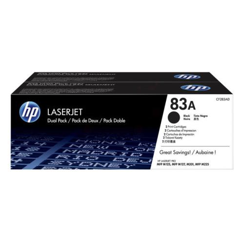 HP Toner svart (CF283AD / 83A) (Dobbelpakke)