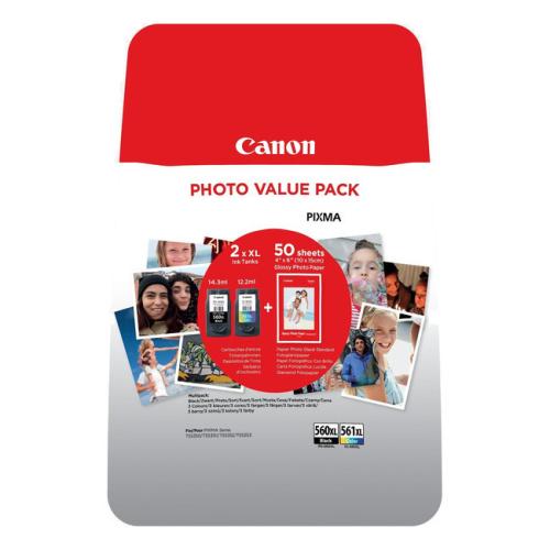 Canon Blekkpatron / fotopapir svart / farge (3712C008 / PG560XL+CL561XL) (Dobbelpakke, multipack)