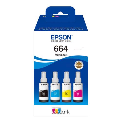 Epson Blekkpatron svart / cyan / magenta / gul (C13T664640 / 664) (multipack)