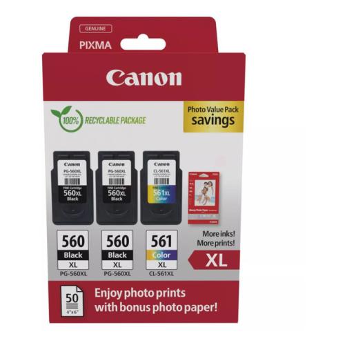 Canon Blekkpatron svart / farge (3712C012 / PG560XL+CL561XL) (multipack)