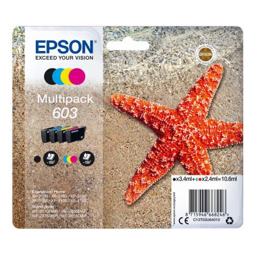 Epson Blekkpatron svart / cyan / magenta / gul (C13T03U64010 / 603) (multipack)