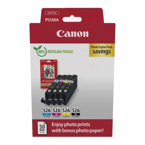 Canon Blekkpatron / fotopapir svart / cyan / magenta / gul (4540B019 / CLI526) (multipack)