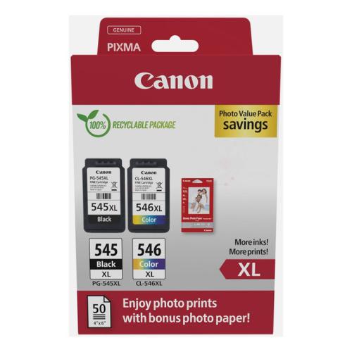 Canon Blekkpatron svart / farge (8286B011 / PG545+CL546XL) (Dobbelpakke, multipack, høy kapasitet)