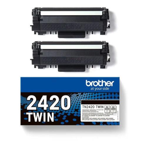 Brother Toner svart (TN2420TWIN /) (Dobbelpakke)