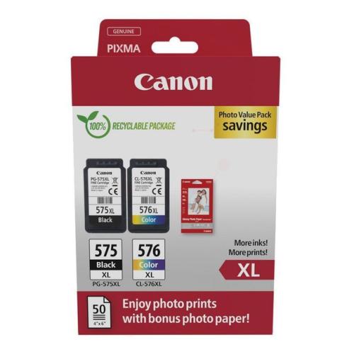 Canon Blekkpatron svart / farge (5437C006 / PG575XL+CL576XL) (Dobbelpakke, multipack, høy kapasitet)