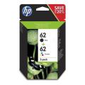 HP Blekkpatron svart / farge (N9J71AE / 62) (Dobbelpakke, multipack)