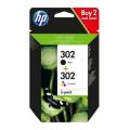 HP Blekkpatron svart / farge (X4D37AE / 302) (Dobbelpakke, multipack)