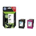 HP Blekkpatron svart / farge (N9J72AE / 301) (Dobbelpakke, multipack)