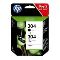 HP Blekkpatron svart / farge (3JB05AE / 304) (Dobbelpakke, multipack)